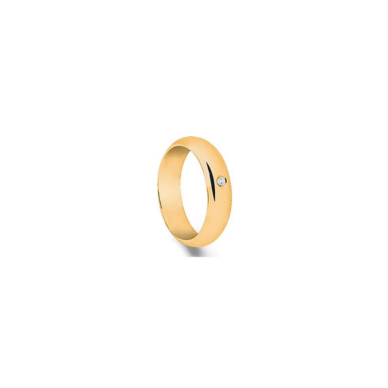 Classic wedding ring half round section 18k